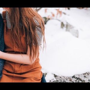 Citrus and Lemon Necie Overall Dress in Rust